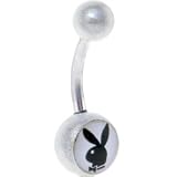 Playboy Bunny LOGO Pearl White MIRACLE Ball Belly Button Ring