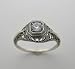 14k White Gold Art Deco Style Engagement Diamond Ring, Weighing 0.25 Ct.