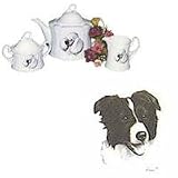 Border Collie Tea Set, Porcelain by Rosalinde