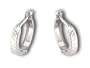 14kt White Gold Diamond Cut Huggie Hoop Earrings