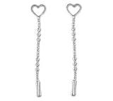 14kt White Gold Heart Dangle Earrings