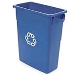 16 Gallon Rubbermaid Recycling Slim Container - Blue