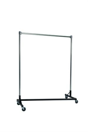 Quality Fabricators Heavy Duty Garment Z-Rack : Single Rail - 5' Base x 6' Up...
