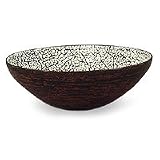 NOVICA Eggshell mosaic centerpiece, 'Dormant Volcano'