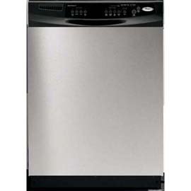 Whirlpool DU1100XTPS 24" Built-In Dishwasher with 4 Automatic Cycles, 14 Place Setting Capacity & High Temp Wash: Stainless Steel w/ Black Console