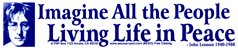 JOHN LENNON IMAGINE ALL THE PEOPLE LIVING LIFE IN PEACE 2 BUMPER STICKERS WONDERFUL, RELEVANT MESSAGE!