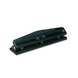 12-Sheet Deluxe Two- and Three-Hole Adjustable Punch, 9/32