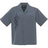 Dragonfly Clothing Company Diamond Embroidered Woven Shirt, Black Extra Extra Large*