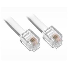 C�ble ADSL RJ11 - 5m - M�le � M�le - Blanc - Cordon T�l�phonique - 5 M�tres