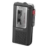 Microcassette Voice Recorder, 2-1/2"x1"x4-5/8", Black