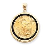 14k 1/2oz Mounted American Eagle Plain Onyx Bezel Pendant