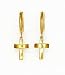 Jewelry : 14k Yellow Drop Cross Hinged Earrings