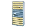 Closed Steel Shelving Unit With Plastic Drawers