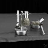 Shaving Shave Set Mach 3 Razor Badger Brush w/Stand on Soap Dish