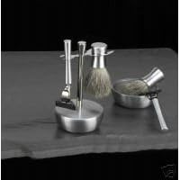 Shaving Shave Set "Mach 3" Razor Badger Brush w/Stand on Soap Dish