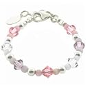 The Silver Co. Pink Tri-Beaded Bracelet Size: Medium
