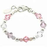 The Silver Co. Pink Tri-Beaded Bracelet