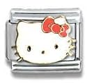 Clearly Charming Hello Kitty Bow Solid 18kt Gold Cat Animal Theme Licensed Charm Bracelet