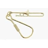 トロンボーン ポリッシュドブラス キーホルダー Trombone Polished Brass Keychainの画像