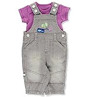 2 Piece Pure Cotton Beach Print Dungaree Outfit
