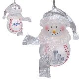 Los Angeles Dodgers 2.5" Acrylic Basketball Snowman Holiday Ornament - MLB Baseball