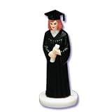 Girl Graduation Cake Topper Figure - Black Robe
