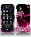 LG Prime GS390 Cell Phone Purple Love Protective Case