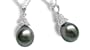 18K white gold Oval Princess Black Tahitian cultured pearl and diamond pendant