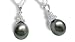 18K white gold Oval Princess Black Tahitian cultured pearl and diamond pendant