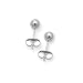  : Medium (M) Size 14k White Gold 4mm Ball Stud Earrings