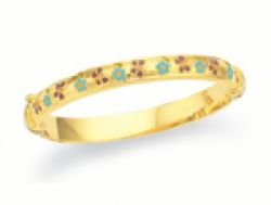 14k Enamel Childrens Flower Bangle