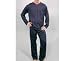 Apparel : Hanro Basic Straight Cotton V-Neck Pajama Set (5020)