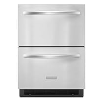 Big Sale Best Cheap Deals KitchenAid Architect Series II KDDC24RVS 24in Built-in Double Drawer Refrigerator, 5.1 cu. ft.