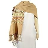 Cotton shawl, 'Cinnamon Citrus'