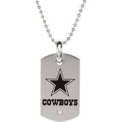 Stainless Steel Dallas Cowboys Logo Dog Tag Necklace
