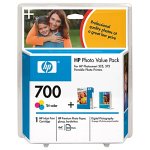 HP 700 Ink and Paper Value Pack for 325/375 Compact Photo Printer (4x6, 125 Sheets)
