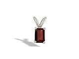 14K White Gold Genuine Emerald-cut Garnet Pendant