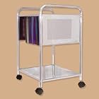 Advantus Mobile File Cart w  Stationary Shelf, 18-1 4w x 16-1 2d x 21h, Chrome by Advantus
