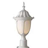 Frosted Glass 1 Light Post Mount Lantern– White