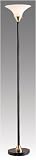 Grandrich G-1070 BLK Torchiere Floor Lamp with Plastic Shade in Black
