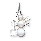 Sterling Silver Cultured Pearl Snowman Pendant