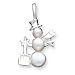 Sterling Silver Cultured Pearl Snowman Pendant