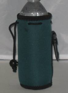 Water Bottle Cooler Insulator Neoprene with Snap, Forest Green