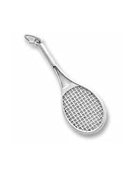 Rembrandt Charms, Tennis Charm in Solid Sterling Silver or Gold