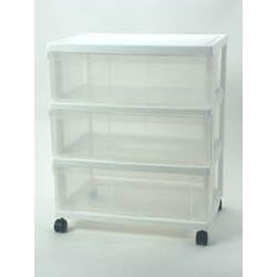 <b>Iris Three Drawer Wide Chest - MWC-503-NS - (White)</b>