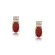 Ruby and Diamond Stud Earrings in 14 Karat Yellow Gold