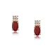 Ruby and Diamond Stud Earrings in 14 Karat Yellow Gold