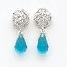 Sterling Silver Turquoise CZ (Cubic Zirconia) Dangle Earrings