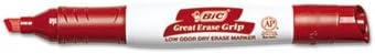 3 Pack Great Erase Grip Dry Erase Markers, Chisel Tip, Red, Dozen by BIC CORP. (Catalog Category: Paper, Pens & Desk Supplies / Markers / Dry Erase)