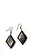 White Mother of Pearl Shell inlaid Diamond Black Resin Earrings P22-E